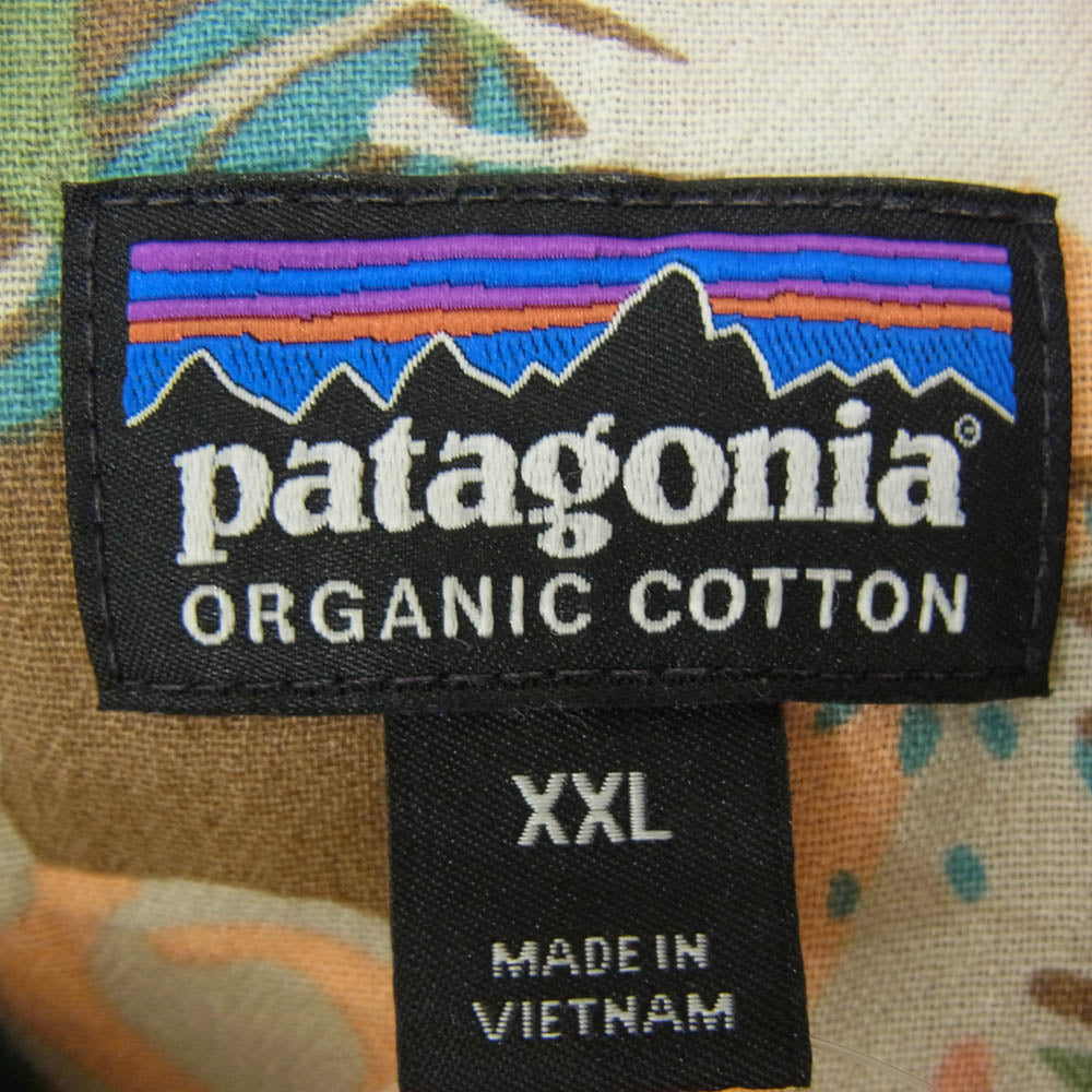 patagonia パタゴニア 19年製 52931 Steersman shirt organic cotton ステアーズマン シャツ オーガニックコットン 半袖 総柄 シャツ マルチカラー系 XXL【中古】