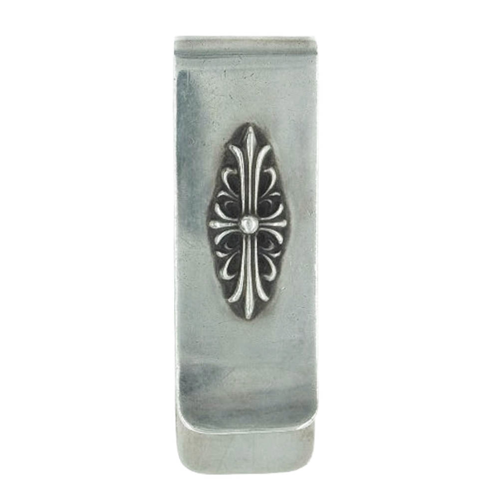 CHROME HEARTS クロムハーツ（原本無） MNY CLIP SM フローラルクロス マネークリップ シルバー系【中古】