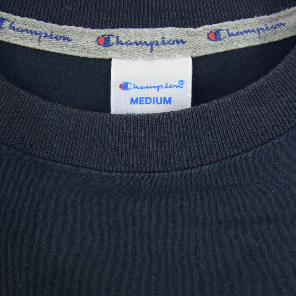 Champion チャンピオン C3-H371 ロゴ 刺繍 半袖 ショートスリーブ Tシャツ ネイビー系 M【中古】