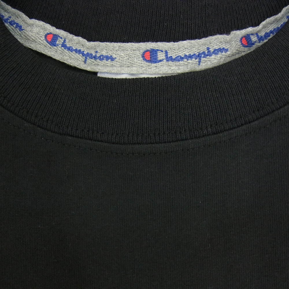 Champion チャンピオン C3-H371 ロゴ 刺繍 ショートスリーブ クルーネック 半袖 Tシャツ ブラック系 M【新古品】【未使用】【中古】