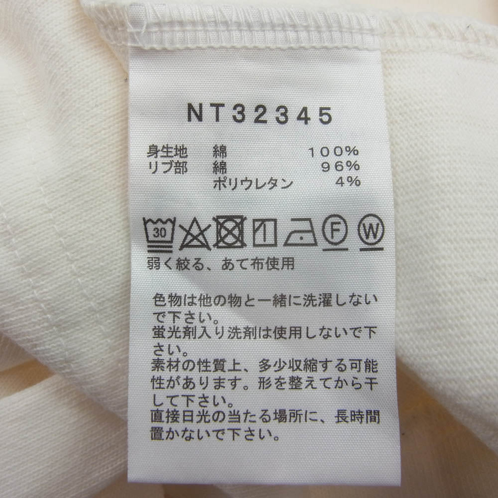 THE NORTH FACE ノースフェイス NT32345 L/S Nuptse Cotton Tee ロングスリーブ ヌプシ コットン 長袖 Tシャツ ホワイト ホワイト系 S【中古】