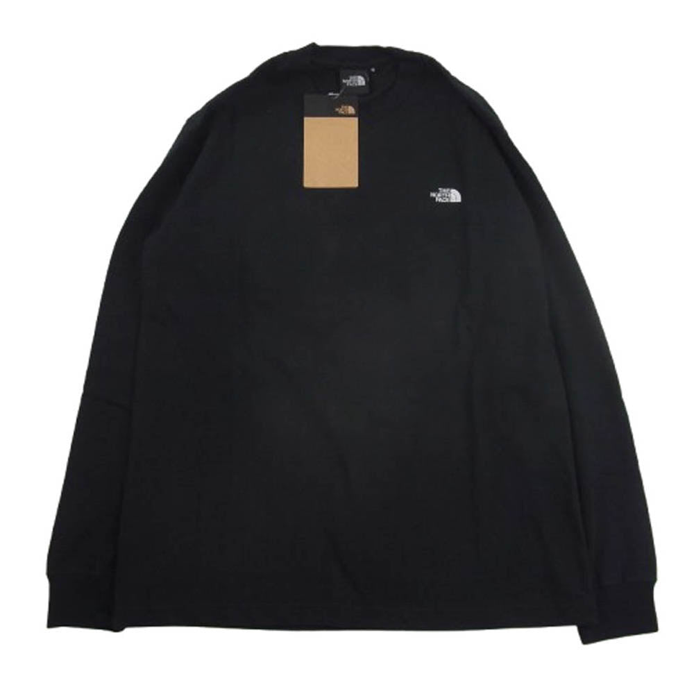THE NORTH FACE ノースフェイス NT32443 L/S Nuptse Cotton Tee ロングスリーブ ヌプシ コットン 長袖 Tシャツ ブラック ブラック系 S【新古品】【未使用】【中古】