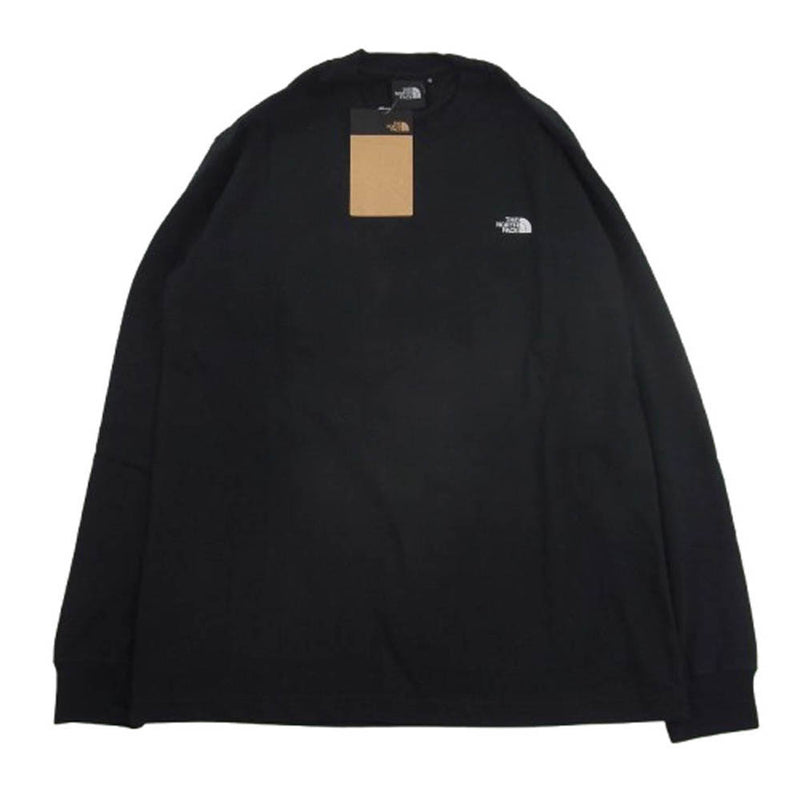 THE NORTH FACE ノースフェイス NT32443 L/S Nuptse Cotton Tee ロングスリーブ ヌプシ コットン 長袖 Tシャツ ブラック ブラック系 S【新古品】【未使用】【中古】