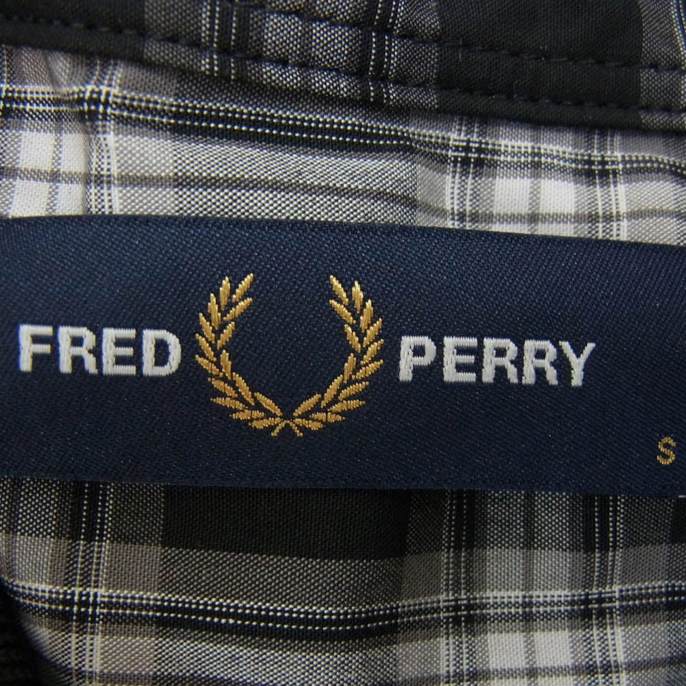 FRED PERRY フレッドペリー FZ4604 チェック 半袖 シャツ ブラック系 S【新古品】【未使用】【中古】