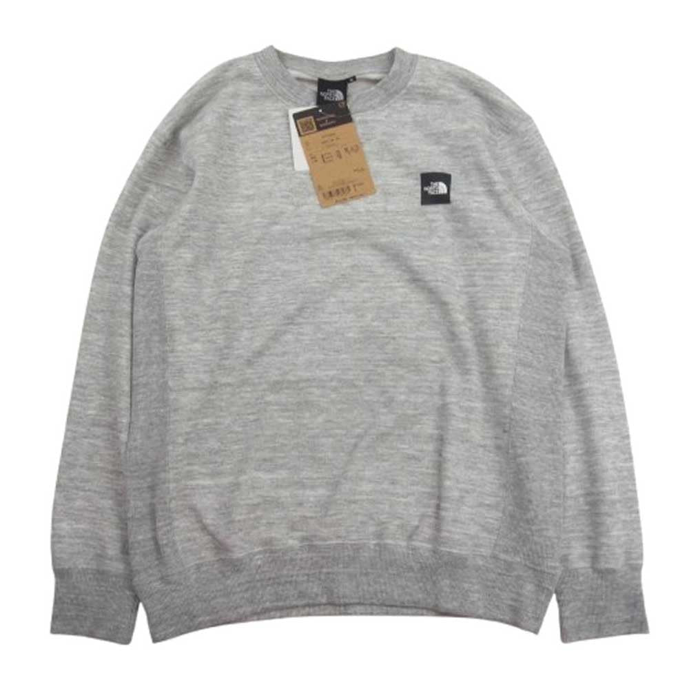 THE NORTH FACE ノースフェイス NT12334 ヘザーロゴ クルーネック スウェット グレー系 S【極上美品】【中古】