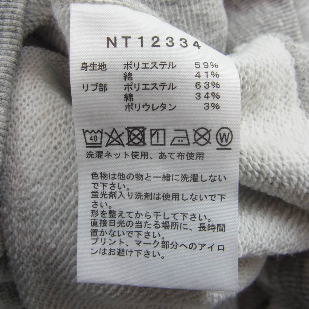 THE NORTH FACE ノースフェイス NT12334 ヘザーロゴ クルーネック スウェット グレー系 S【極上美品】【中古】