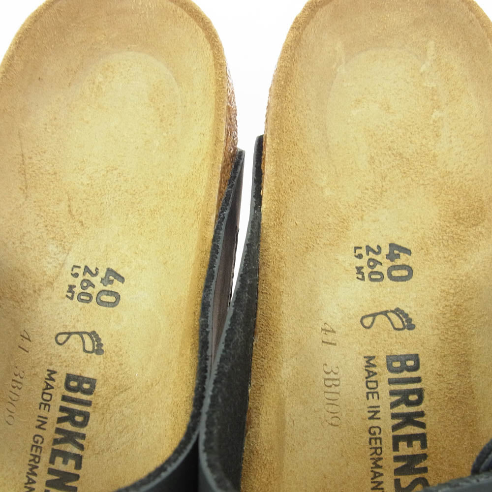 BIRKENSTOCK ビルケンシュトック 51791 ARIZONA アリゾナ レザー サンダル ブラック系 40【極上美品】【中古】