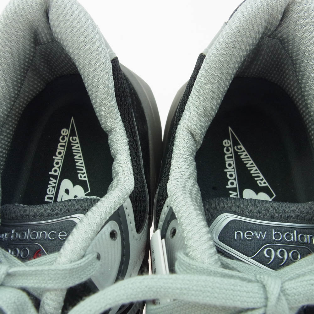 NEW BALANCE ニューバランス M990BK6 スエード メッシュ ローカット スニーカー ブラック系 グレー系 26cm【極上美品】【中古】