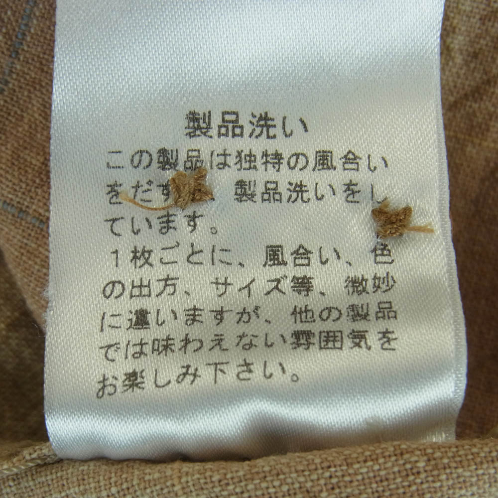 Iroquois イロコイ 388108 ウエスタン チェック 長袖 シャツ コットン 日本製 ライトブラウン系 1【中古】