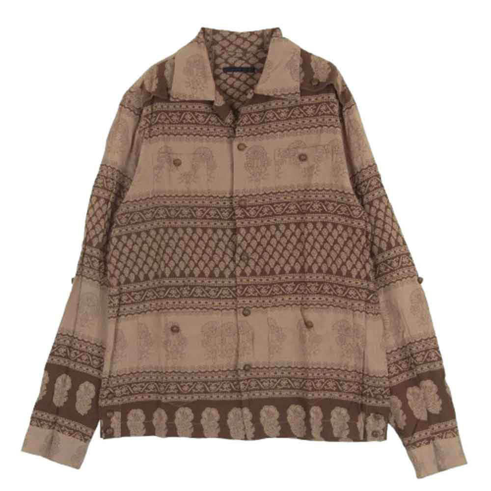 Iroquois総柄シャツサイズ2 iroquois イロコイ 総柄シャツ 2way オープンカラー