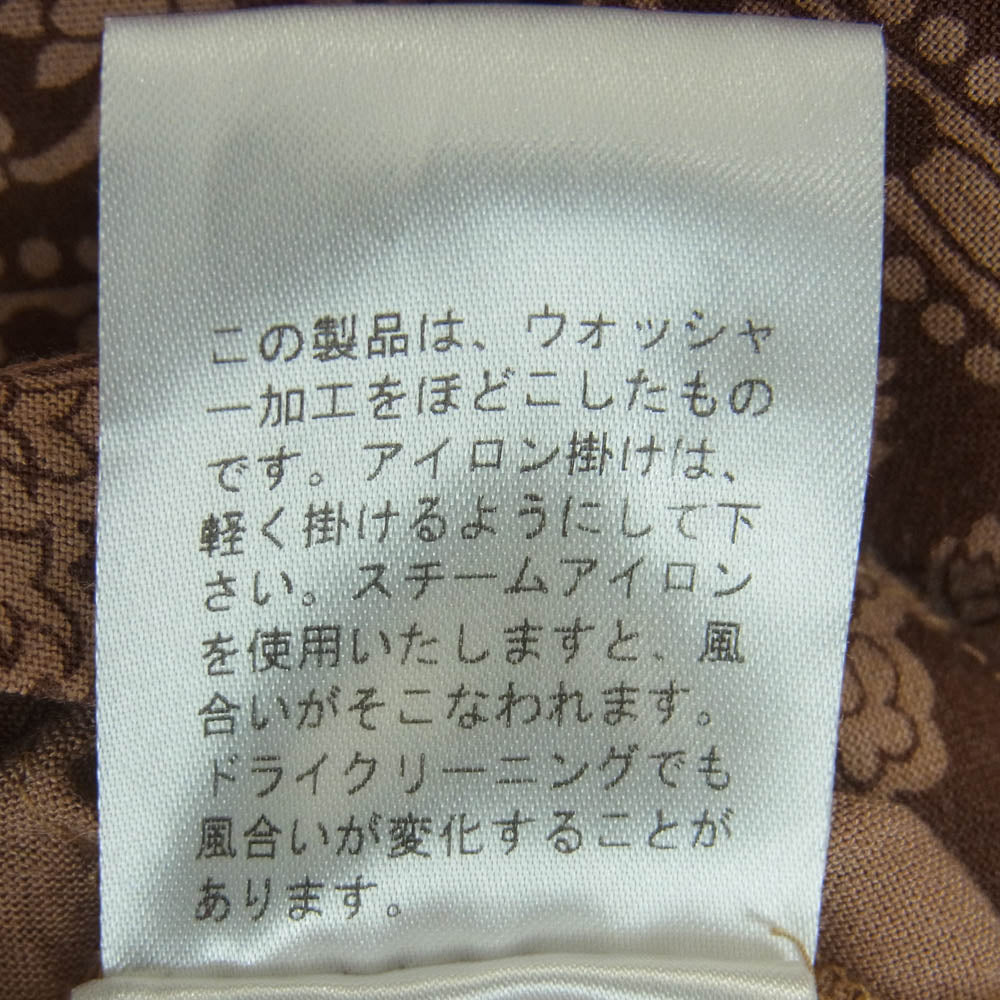 Iroquois イロコイ 389109 総柄 レーヨン オープンカラー 長袖 シャツ 日本製 ブラウン系 2【中古】