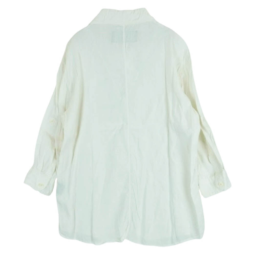 AKM エイケイエム S009 ハーフボタン カプリ シャツ 日本製 オフホワイト系 L【中古】