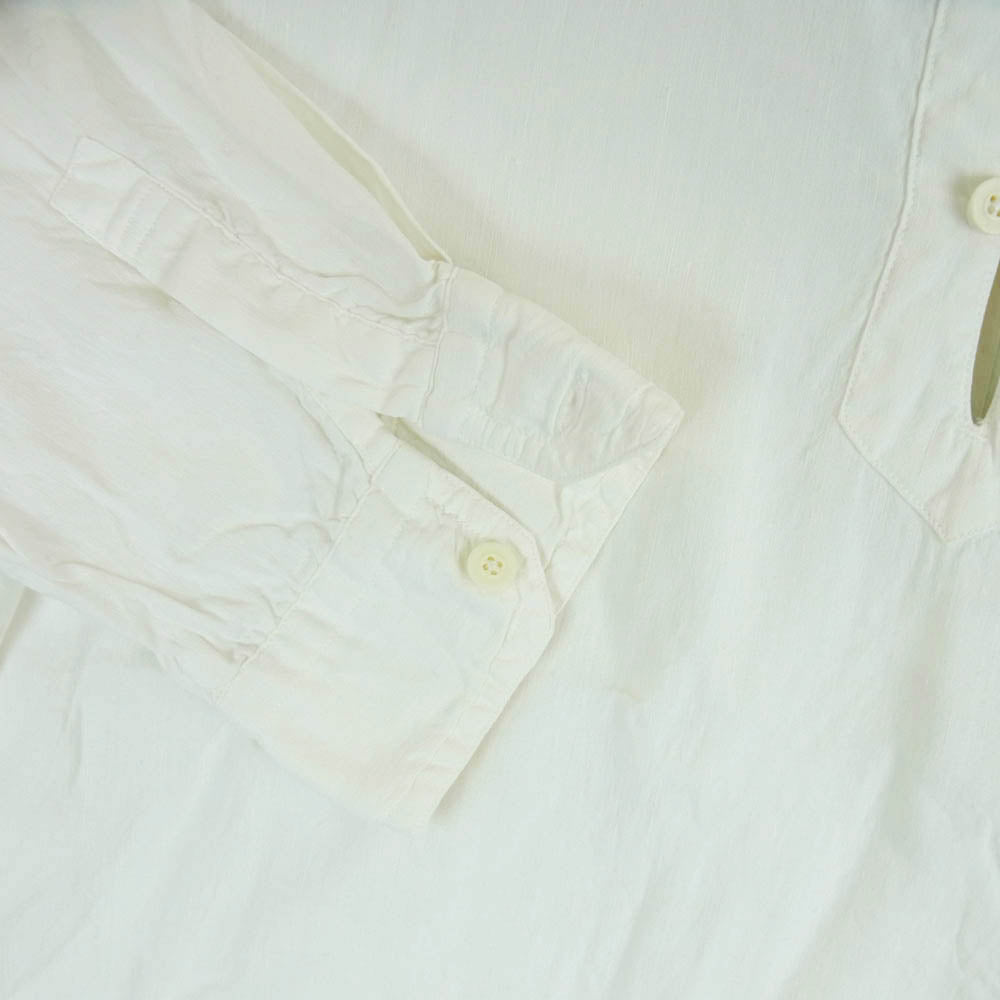 AKM エイケイエム S009 ハーフボタン カプリ シャツ 日本製 オフホワイト系 L【中古】