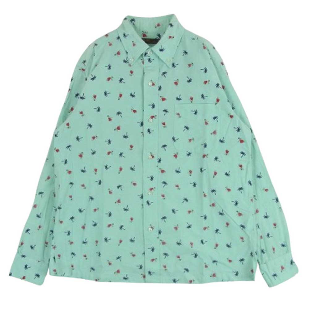 SUN SURF サンサーフ SS24815 HULA DANCER COTTON HAWAIIAN SHIRT フラダンス コットン ハワイアン アロハ シャツ ライトブルー系 M【中古】