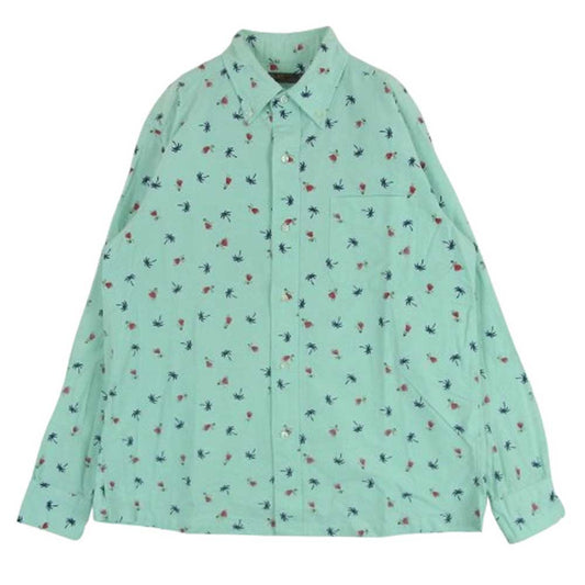 SUN SURF サンサーフ SS24815 HULA DANCER COTTON HAWAIIAN SHIRT フラダンス コットン ハワイアン アロハ シャツ ライトブルー系 M【中古】