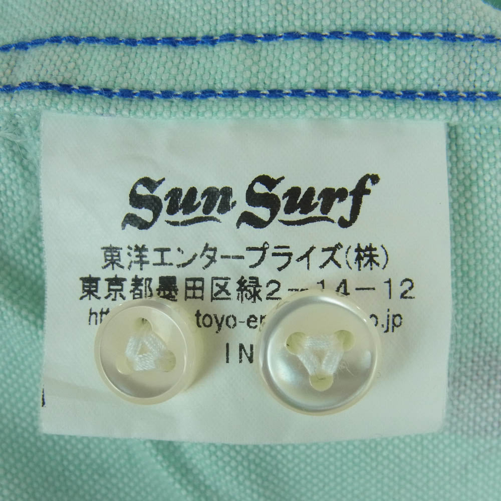 SUN SURF サンサーフ SS24815 HULA DANCER COTTON HAWAIIAN SHIRT フラダンス コットン ハワイアン アロハ シャツ ライトブルー系 M【中古】