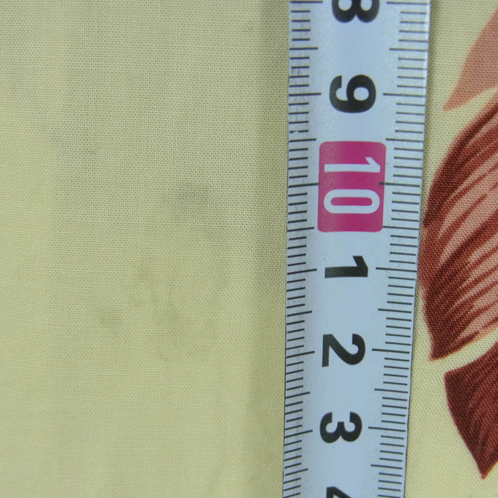 イオラニ 6178 花柄 総柄 レーヨン ハワイアン アロハ シャツ 半袖 ハワイ製 イエロー系 クリーム色系 M【中古】