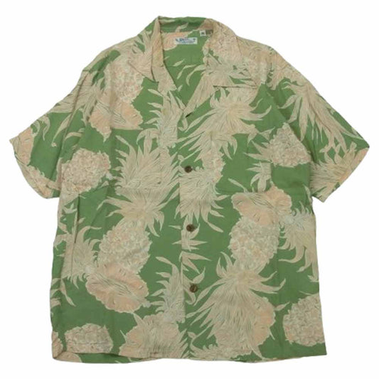 SUN SURF サンサーフ SS31587 パイナップル ハワイアン アロハ シャツ 半袖 グリーン系 M【中古】
