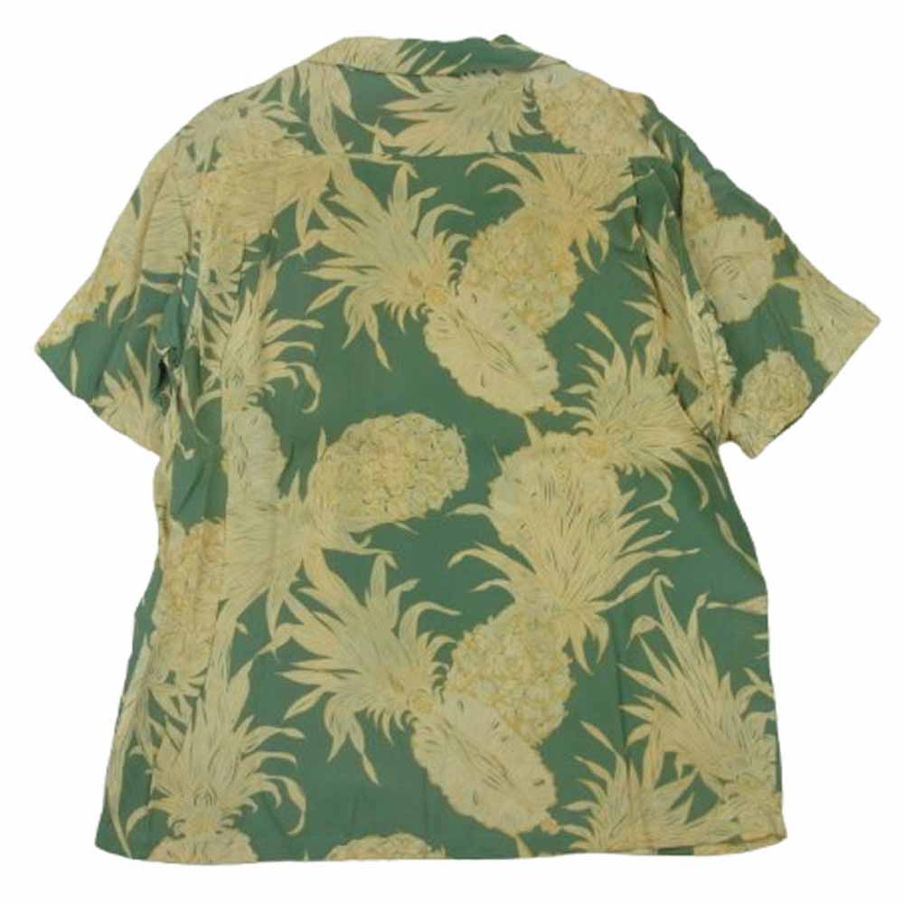 SUN SURF サンサーフ M32857 パイナップル ハワイアン アロハ シャツ 半袖 グリーン系 L【中古】