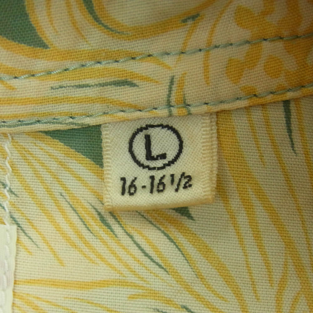 SUN SURF サンサーフ M32857 パイナップル ハワイアン アロハ シャツ 半袖 グリーン系 L【中古】