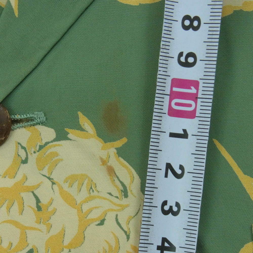 SUN SURF サンサーフ M32857 パイナップル ハワイアン アロハ シャツ 半袖 グリーン系 L【中古】