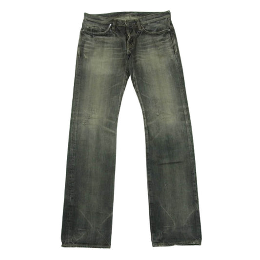 HYSTERIC GLAMOUR ヒステリックグラマー ダメージ加工 スタッズ ボタンフライ デニム パンツ 日本製 グレー系 30【中古】