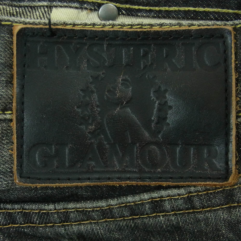 HYSTERIC GLAMOUR ヒステリックグラマー ダメージ加工 スタッズ ボタンフライ デニム パンツ 日本製 グレー系 30【中古】