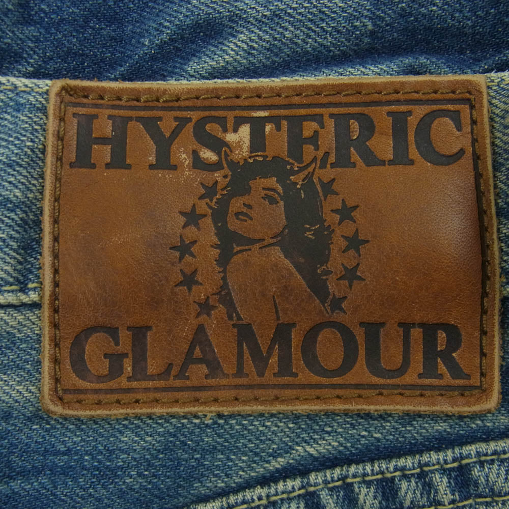 HYSTERIC GLAMOUR ヒステリックグラマー 0204AP06 CPR加工 クラッシュ スタッズ リペア ボタンフライ デニム パンツ インディゴブルー系 30【中古】