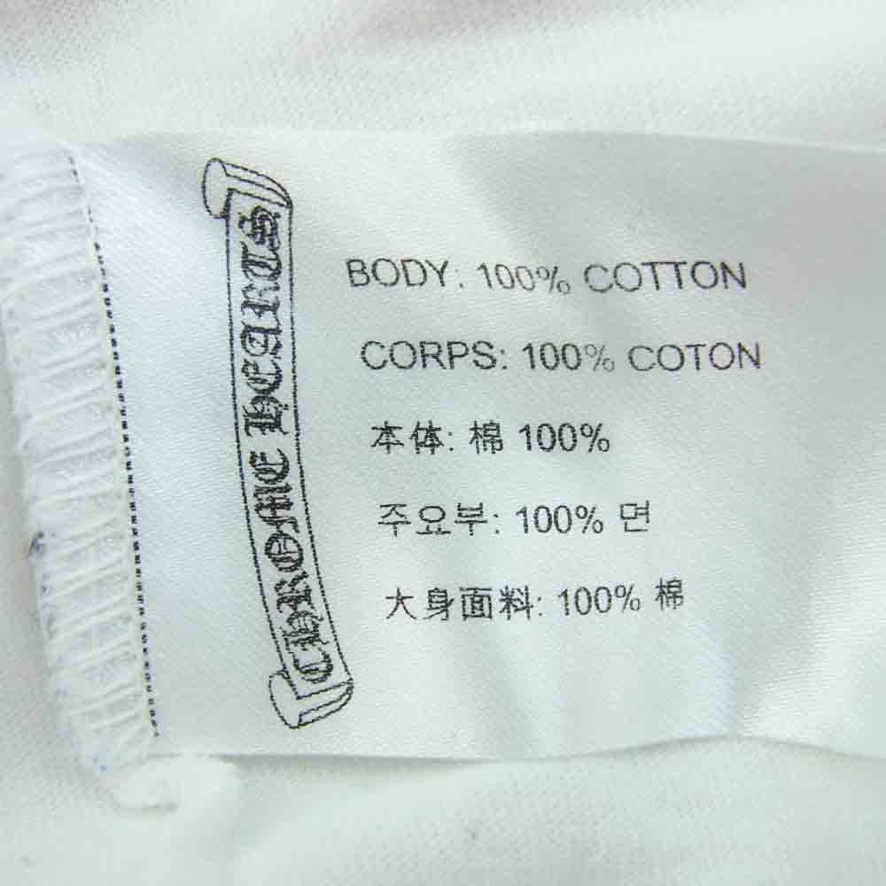 CHROME HEARTS クロムハーツ（原本無） NEON PINK STRIPE LOGO TEE ネオン ピンク ストライプ ロゴ 半袖 Tシャツ ホワイト ホワイト系 L【中古】