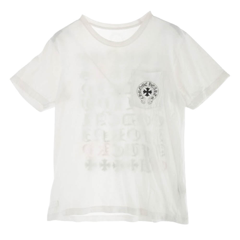 CHROME HEARTS クロムハーツ（原本無） CH T-SHRT ホースシュー CHプラス バック 英字 プリント 半袖 Tシャツ Mサイズ ホワイト系 M【中古】