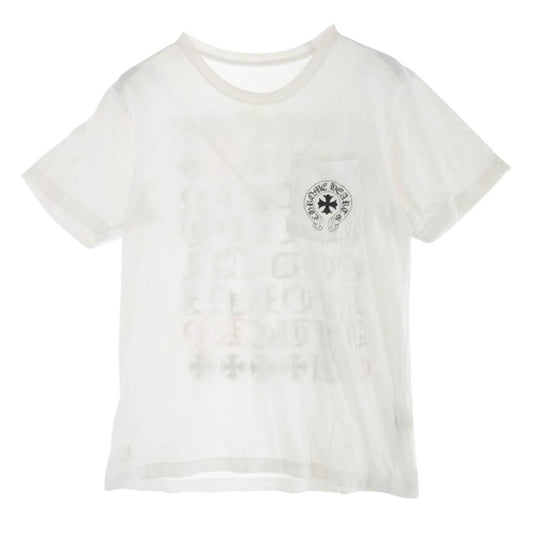 CHROME HEARTS クロムハーツ（原本無） CH T-SHRT ホースシュー CHプラス バック 英字 プリント 半袖 Tシャツ Mサイズ ホワイト系 M【中古】