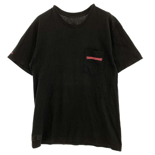 CHROME HEARTS クロムハーツ（原本無） NEON PINK STRIPE LOGO TEE ネオン ピンク ストライプ ロゴ 半袖 Tシャツ ブラック ブラック系 L【中古】