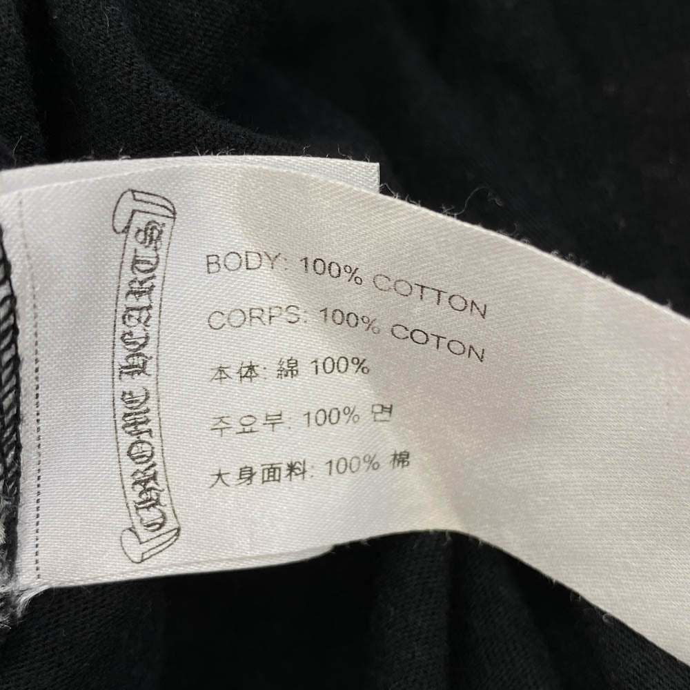 CHROME HEARTS クロムハーツ（原本無） NEON PINK STRIPE LOGO TEE ネオン ピンク ストライプ ロゴ 半袖 Tシャツ ブラック ブラック系 L【中古】