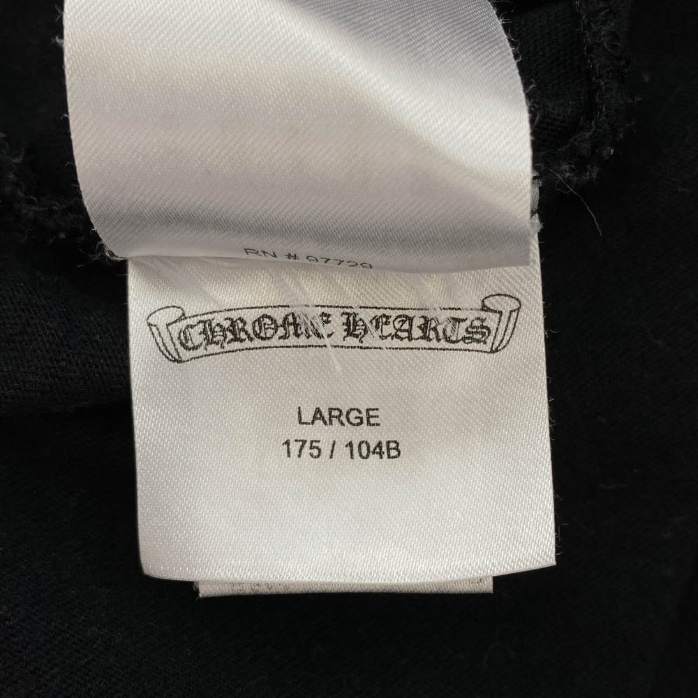 CHROME HEARTS クロムハーツ（原本無） NEON PINK STRIPE LOGO TEE ネオン ピンク ストライプ ロゴ 半袖 Tシャツ ブラック ブラック系 L【中古】