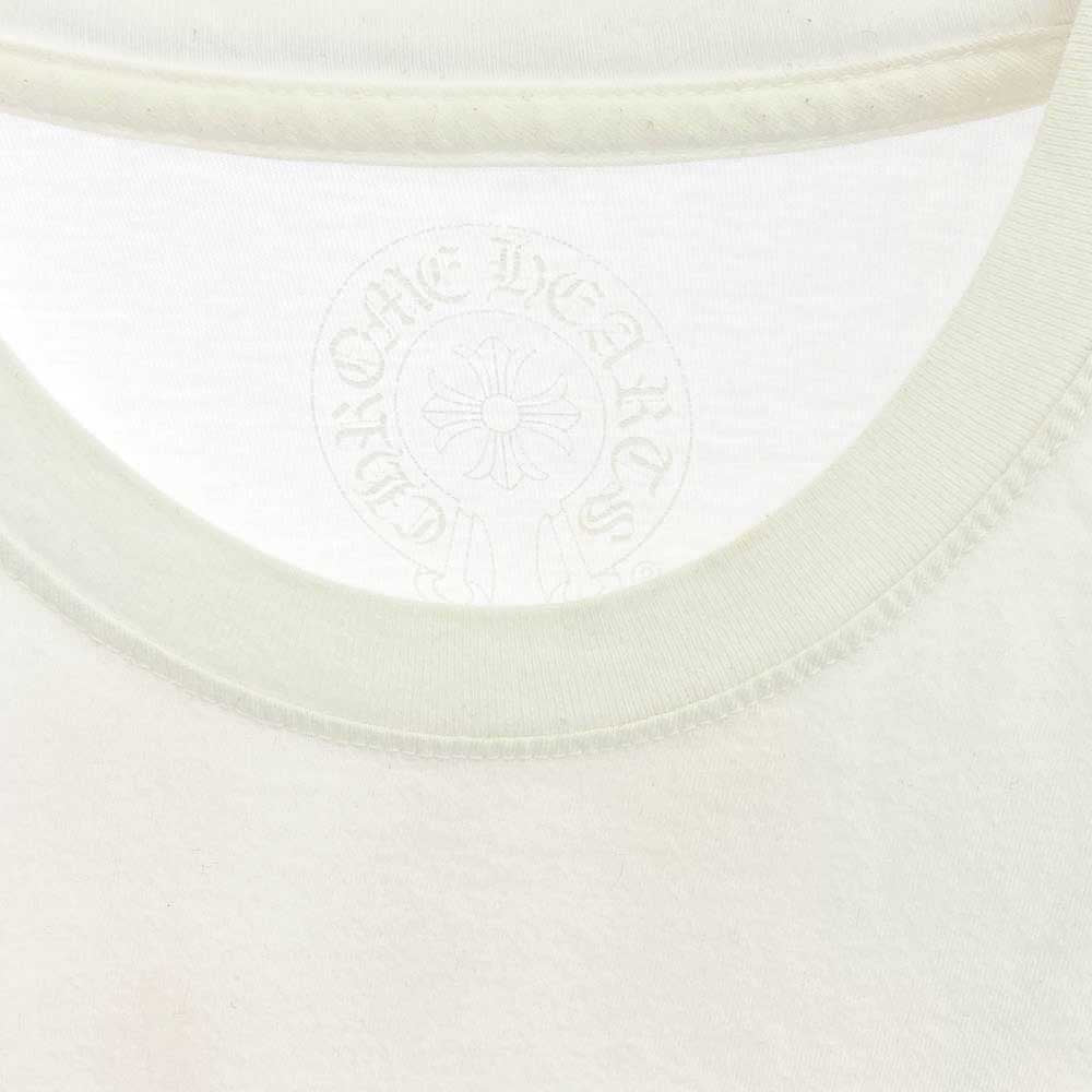 CHROME HEARTS クロムハーツ（原本無） FUCK YOU USA STRIPE LOGO L/S TEE 英字プリント ファックユー ネオン ストライプロゴ クルーネック 半袖 Tシャツ ホワイト ホワイト系 M【中古】