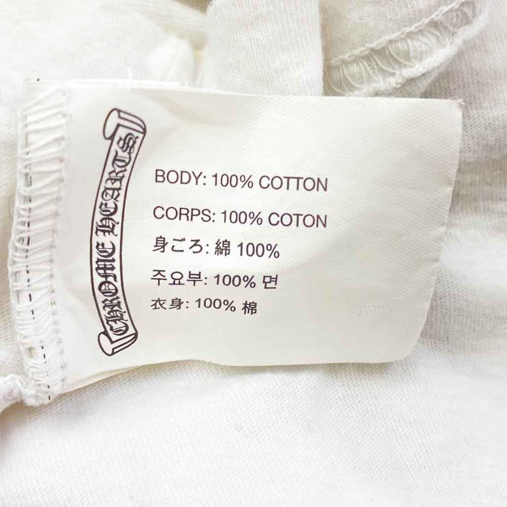 CHROME HEARTS クロムハーツ（原本無） FUCK YOU USA STRIPE LOGO L/S TEE 英字プリント ファックユー ネオン ストライプロゴ クルーネック 半袖 Tシャツ ホワイト ホワイト系 M【中古】