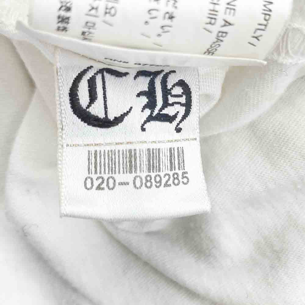 CHROME HEARTS クロムハーツ（原本無） FUCK YOU USA STRIPE LOGO L/S TEE 英字プリント ファックユー ネオン ストライプロゴ クルーネック 半袖 Tシャツ ホワイト ホワイト系 M【中古】