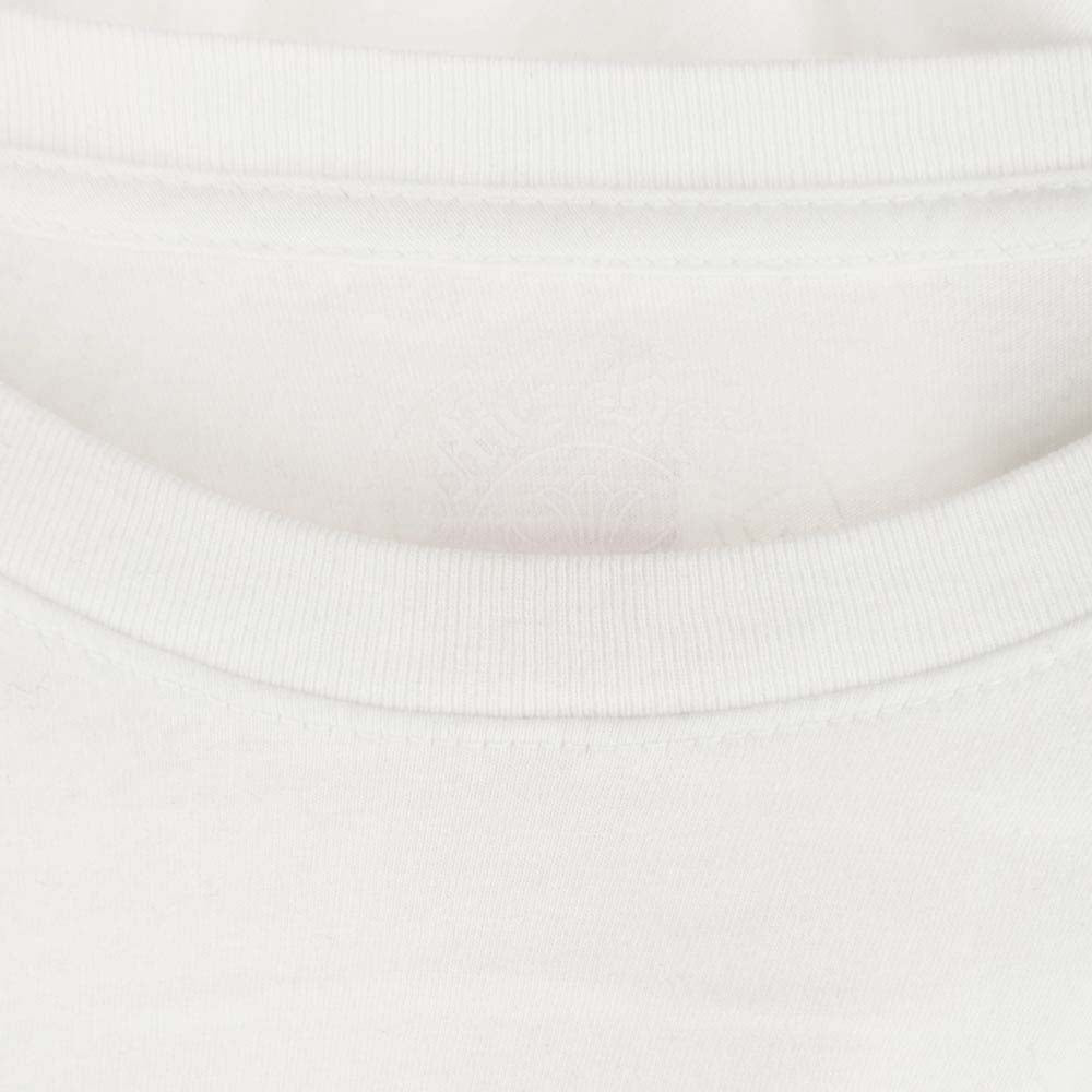 CHROME HEARTS クロムハーツ（原本無） NEON PINK STRIPE LOGO TEE ネオン ピンク ストライプ ロゴ 長袖 Tシャツ ホワイト ホワイト系 L【中古】