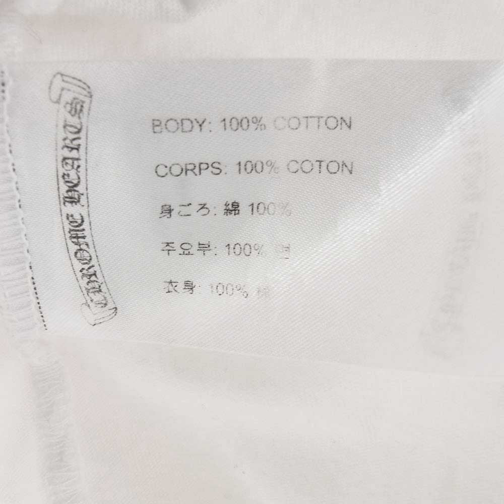 CHROME HEARTS クロムハーツ（原本無） NEON PINK STRIPE LOGO TEE ネオン ピンク ストライプ ロゴ 長袖 Tシャツ ホワイト ホワイト系 L【中古】