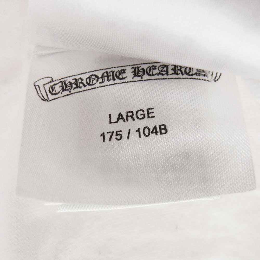 CHROME HEARTS クロムハーツ（原本無） NEON PINK STRIPE LOGO TEE ネオン ピンク ストライプ ロゴ 長袖 Tシャツ ホワイト ホワイト系 L【中古】