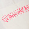 CHROME HEARTS クロムハーツ（原本無） NEON PINK STRIPE LOGO TEE ネオン ピンク ストライプ ロゴ 長袖 Tシャツ ホワイト ホワイト系 L【中古】