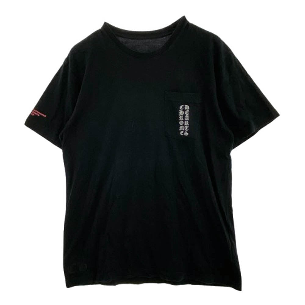CHROME HEARTS クロムハーツ（原本無） FUCK YOU USA STRIPE LOGO S/S TEE 英字プリント ファックユー ネオン ストライプロゴ クルーネック 半袖 Tシャツ ブラック ブラック系 L【中古】