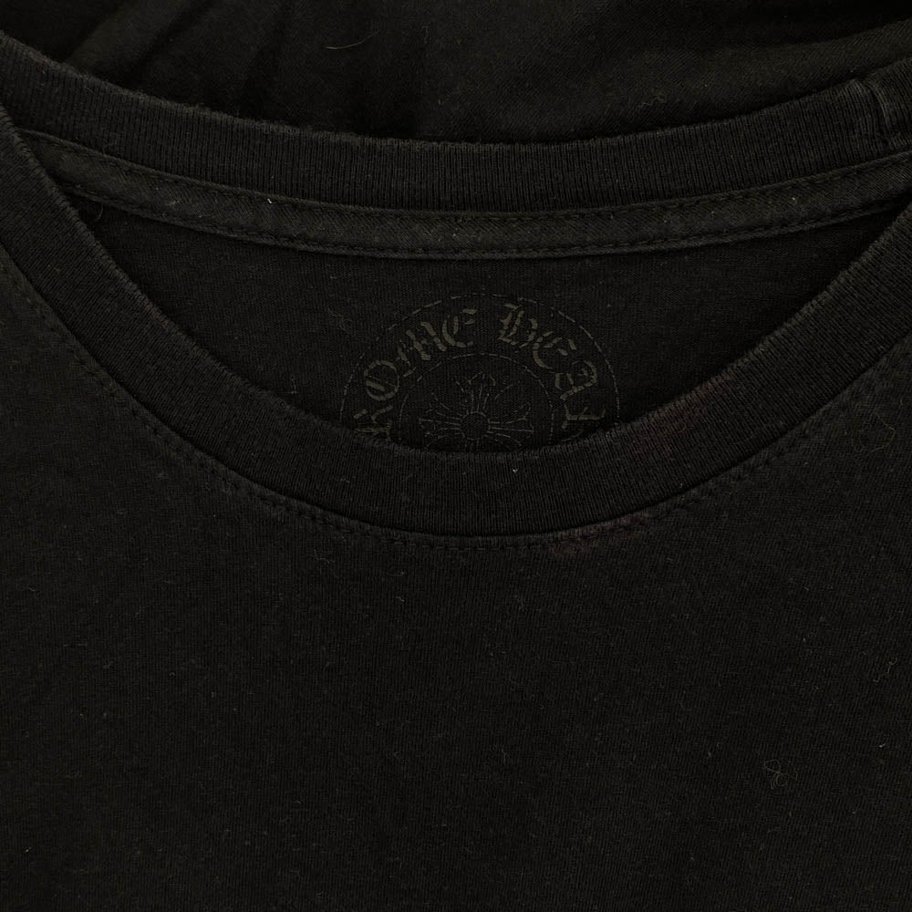 CHROME HEARTS クロムハーツ（原本無） FUCK YOU USA STRIPE LOGO S/S TEE 英字プリント ファックユー ネオン ストライプロゴ クルーネック 半袖 Tシャツ ブラック ブラック系 L【中古】