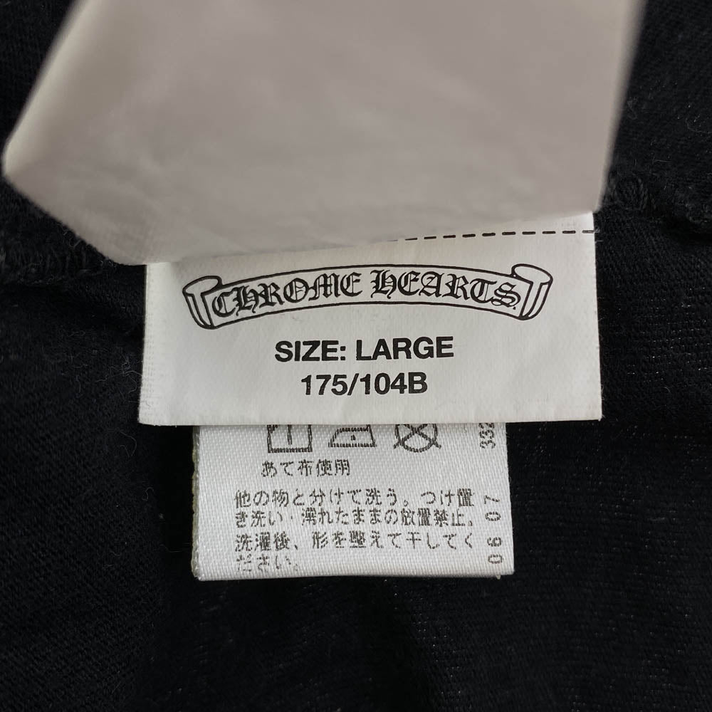 CHROME HEARTS クロムハーツ（原本無） FUCK YOU USA STRIPE LOGO S/S TEE 英字プリント ファックユー ネオン ストライプロゴ クルーネック 半袖 Tシャツ ブラック ブラック系 L【中古】