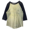 CHROME HEARTS クロムハーツ（原本無） Cemetery Cross セメタリークロスパックプリント CHクロスプリントポケット付き ラグランスリーブ 七分袖 Tシャツ オフホワイト系 S【中古】