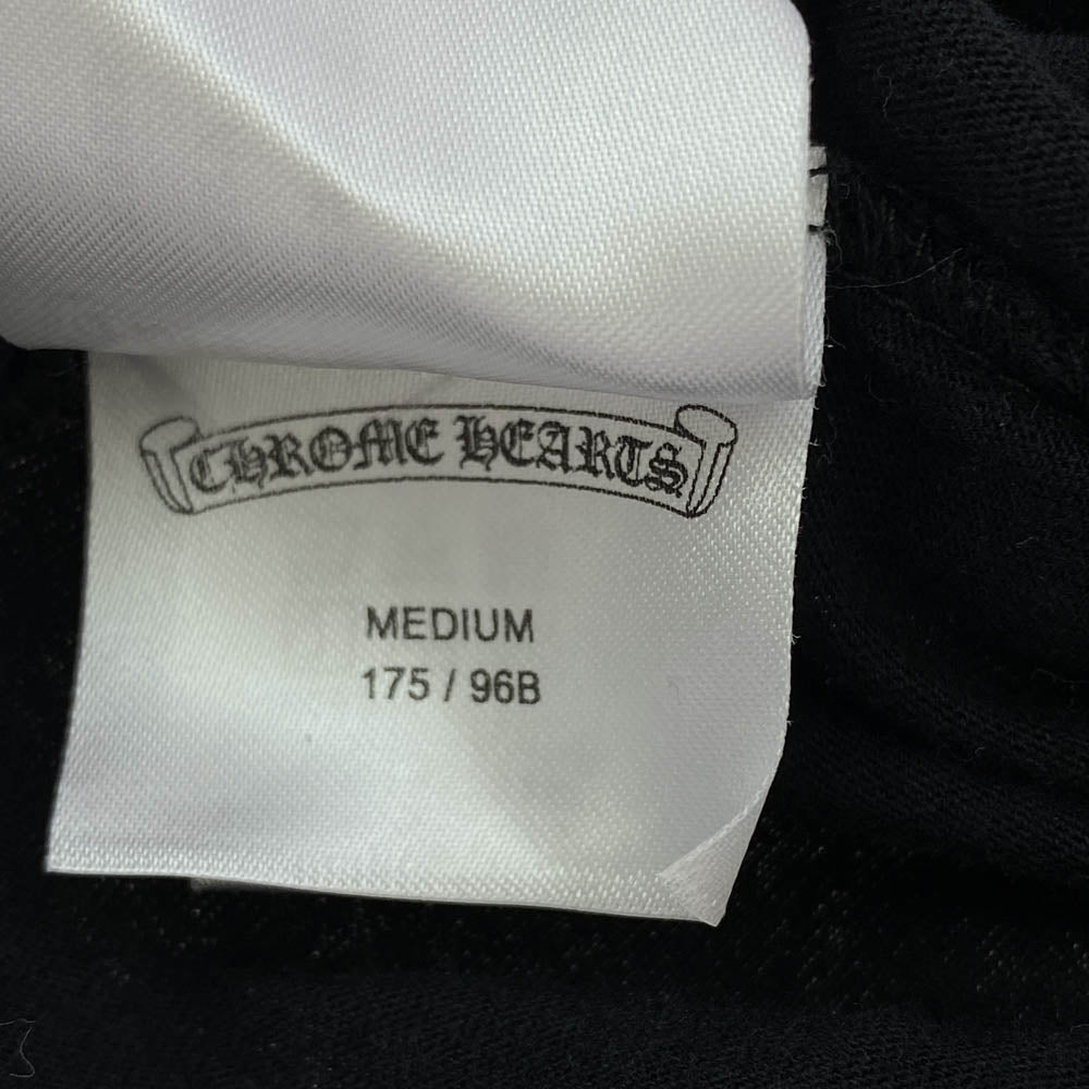 CHROME HEARTS クロムハーツ（原本無） NEON PINK STRIPE LOGO TEE ネオン ピンク ストライプ ロゴ 長袖 Tシャツ ブラック ブラック系 M【中古】