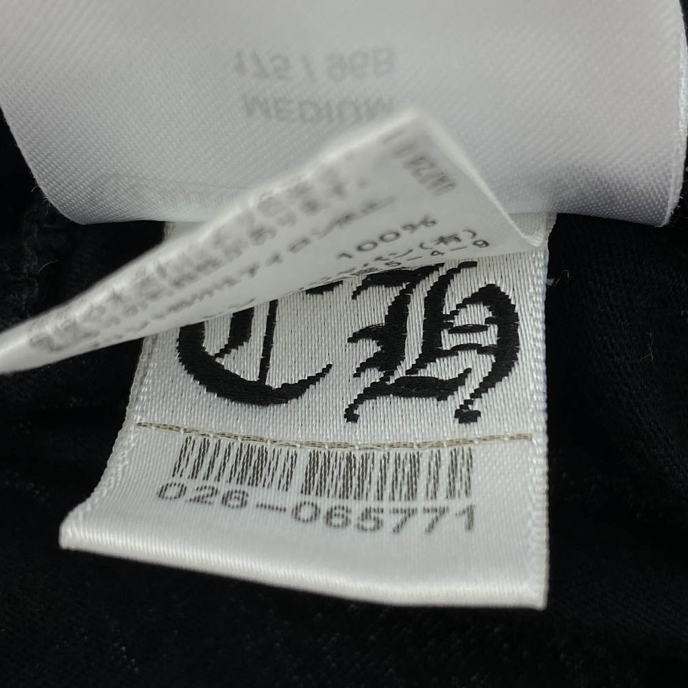 CHROME HEARTS クロムハーツ（原本無） NEON PINK STRIPE LOGO TEE ネオン ピンク ストライプ ロゴ 長袖 Tシャツ ブラック ブラック系 M【中古】