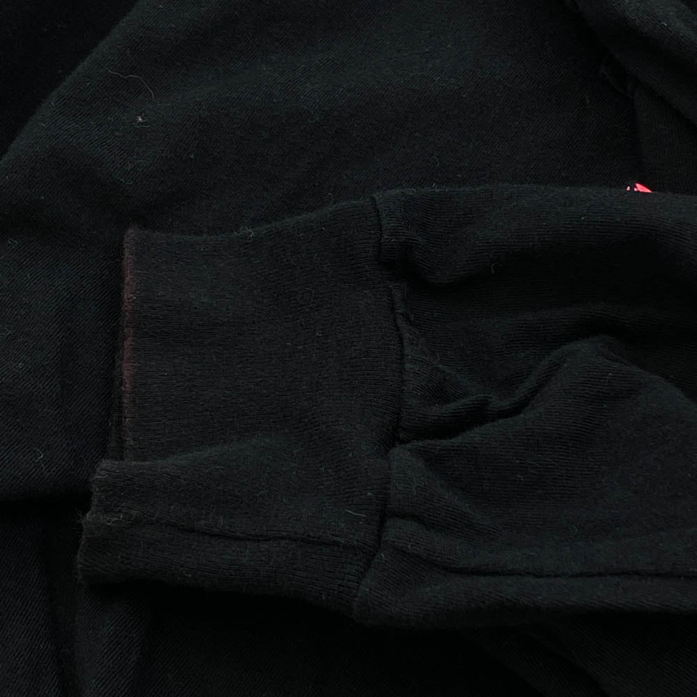 CHROME HEARTS クロムハーツ（原本無） NEON PINK STRIPE LOGO TEE ネオン ピンク ストライプ ロゴ 長袖 Tシャツ ブラック ブラック系 M【中古】