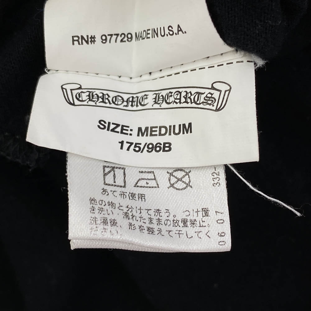 CHROME HEARTS クロムハーツ（原本無） FUCK YOU USA STRIPE LOGO L/S TEE 英字プリント ファックユー ネオン ストライプロゴ クルーネック 長袖 Tシャツ ブラック系 M【中古】