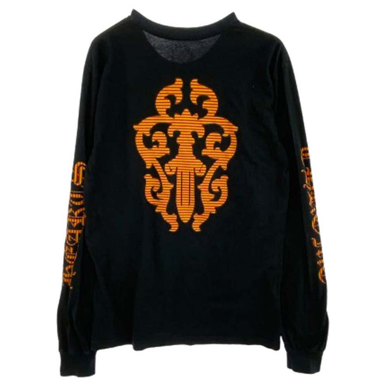 CHROME HEARTS クロムハーツ（原本無） Striped Dagger L/S TEE ストライプ ダガー ロングスリーブ 長袖 Tシャツ ブラック ブラック系 L【中古】